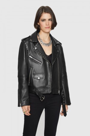 Black Rebecca Minkoff Jett Moto with Studs | CDHEG-6294