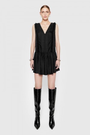Black Rebecca Minkoff Valerie Mini Dress | DRSYF-1947