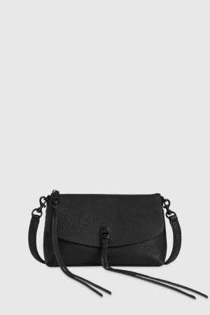 Black / Black Rebecca Minkoff Darren Top Zip Crossbody | AOYFP-0451