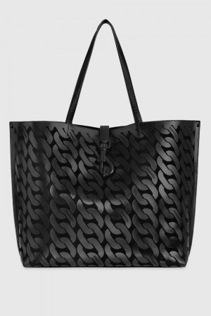 Black / Black Rebecca Minkoff Megan Soft Large Tote | AVGCN-0349