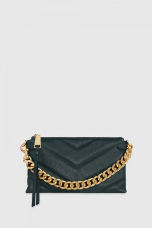 Deep Jade/Antique Brass Rebecca Minkoff Edie Maxi Medium Crossbody | CBJKN-3247