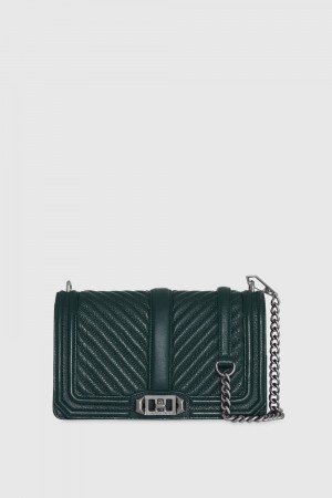 Grey Rebecca Minkoff Chevron Quilted Love Crossbody | HZBVP-4250