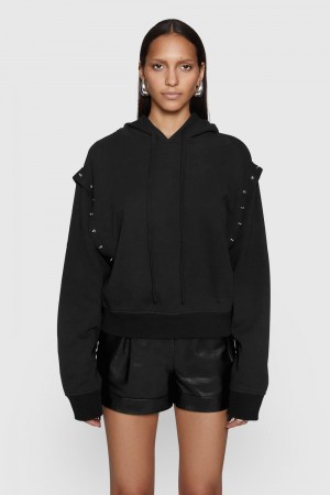 Multicolor Rebecca Minkoff Jessie Stud Hoodie | OYWBR-8304
